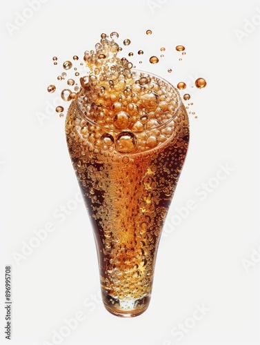 Bubbly fizz in a glass.
