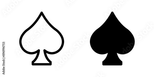 Spades Playing Cards icon set Symbol color editable