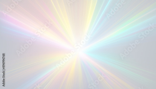 Rainbow Light Prism Effect on White Background: Hologram Reflection and Crystal Flare Shadow Overlay