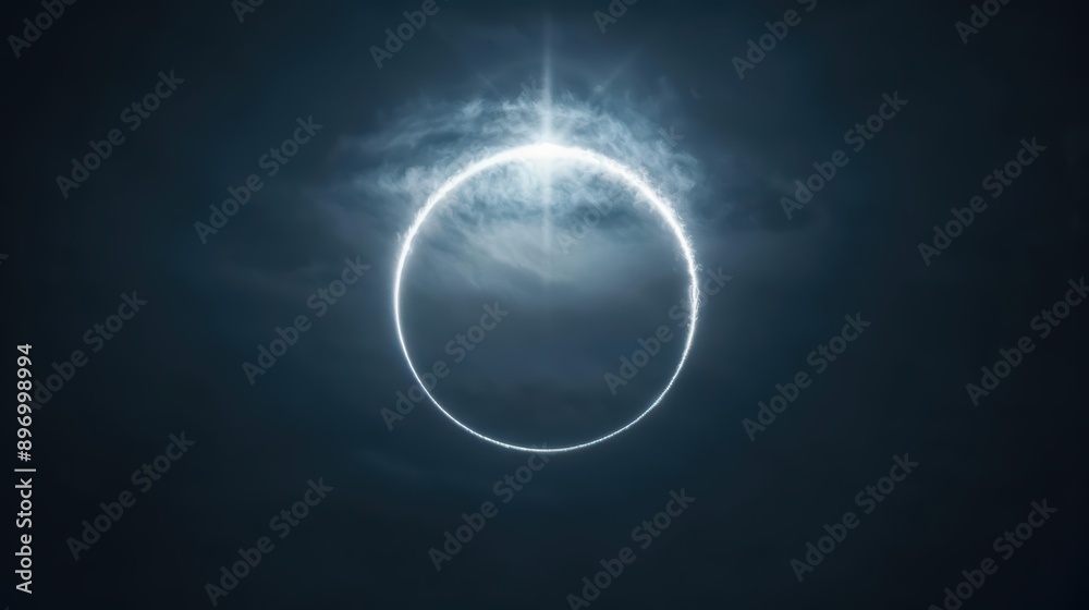 Fototapeta premium Atmospheric Halo Style Circular Light Phenomenon Concept A stunning atmospheric halo with a bright