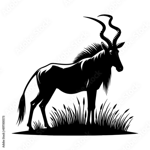 Lichtenstein's hartebeest silhouette photo