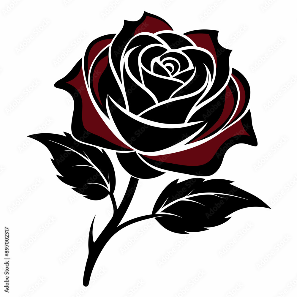 rose vector silhouette with white background rose vector silhouette with white background