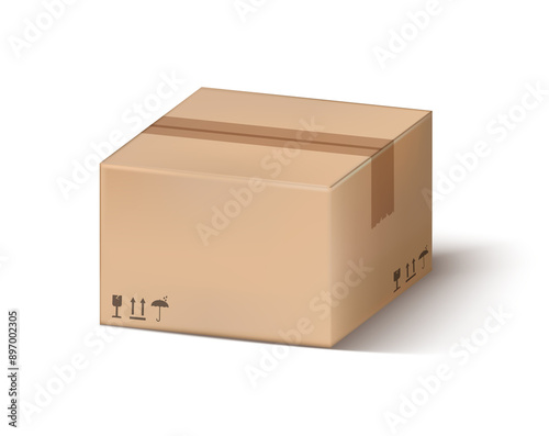 Realistic packaging box composition background