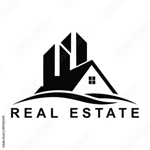 Real Estate Logo Design. Unique and Modern Logo Design. Vector Logo. Real Estate Logo, house logo and building logo icon. AI Generated 