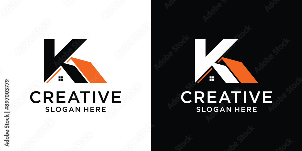 Creative real estate with letter K logo design template abstract Creative real estate with letter K logo design template abstract