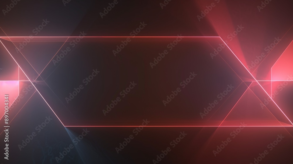 Naklejka premium Futuristic background with vibrant red laser beams and glowing neon lights, ideal for tech and science projects
