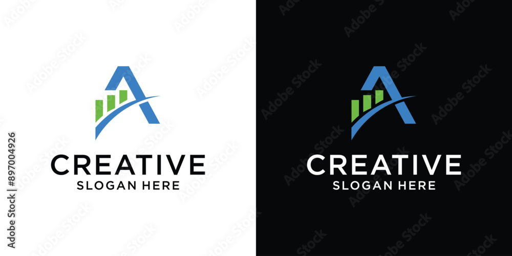 Creative initial letter A logo finance design idea template abstract Creative initial letter A logo finance design idea template abstract