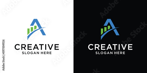Creative initial letter A logo finance design idea template abstract