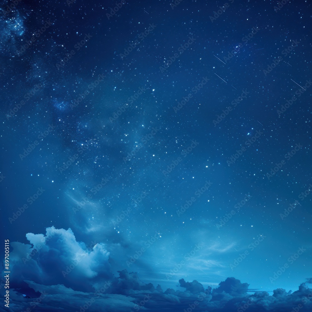 Starry Night Sky with Clouds Starry Night Sky with Clouds