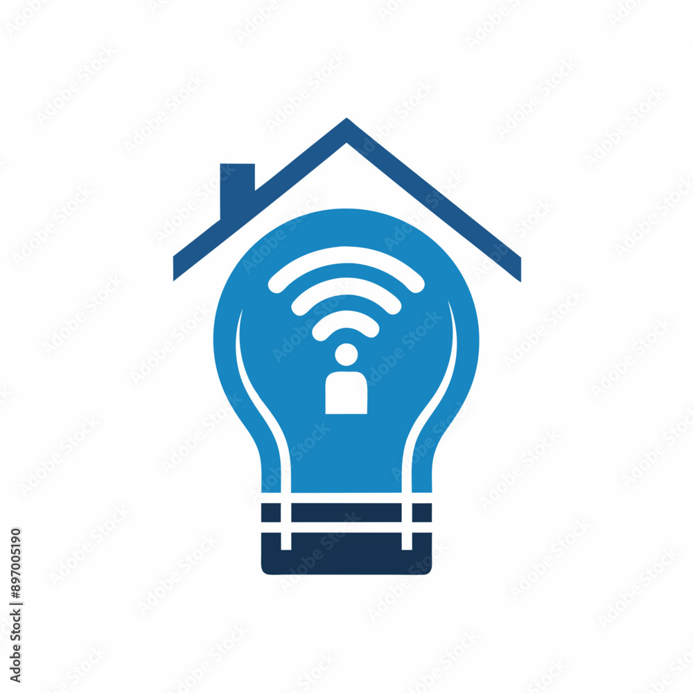 Smart bulb light home logo design vector art illustration Smart bulb light home logo design vector art illustration