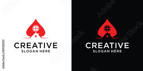 Creative real estate logo design template abstract