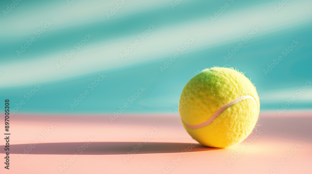 Tennis ball on a colorful background with hard lighting Tennis ball on a colorful background with hard lighting