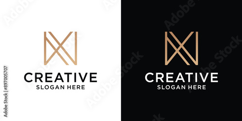 Creative initial letter logo design idea template abstract