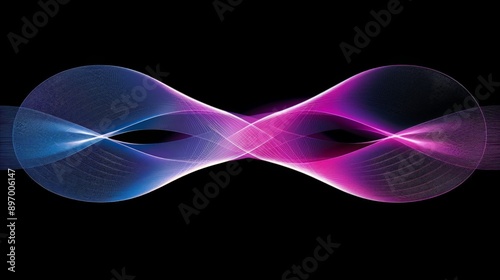 Endless potential, abstract background with flowing blue and purple lines in infinity symbol formation