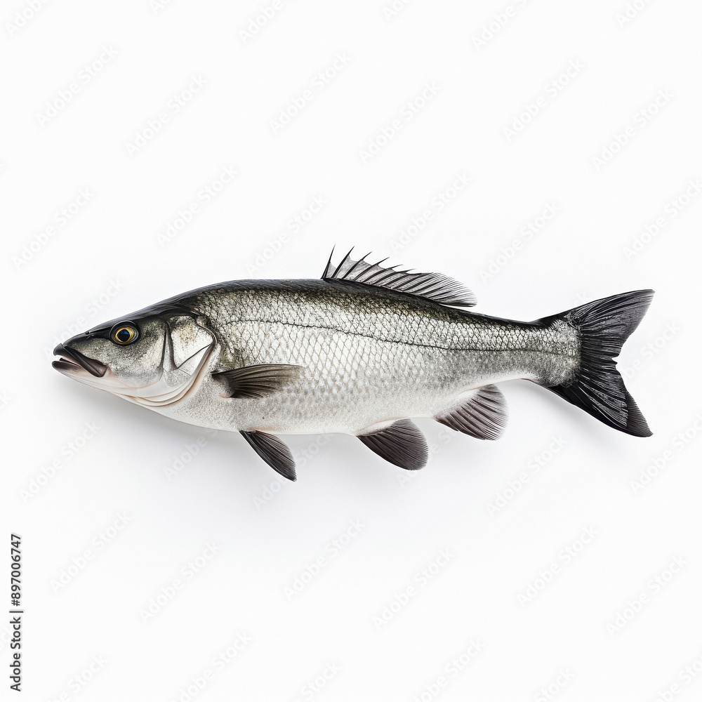 a bass fish on a white background a bass fish on a white background