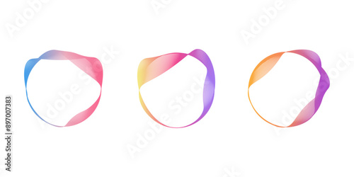 A set of circular frame made up of vibrant, wavy lines. Adds a dynamic element to your design. The central empty space is great for text or images.