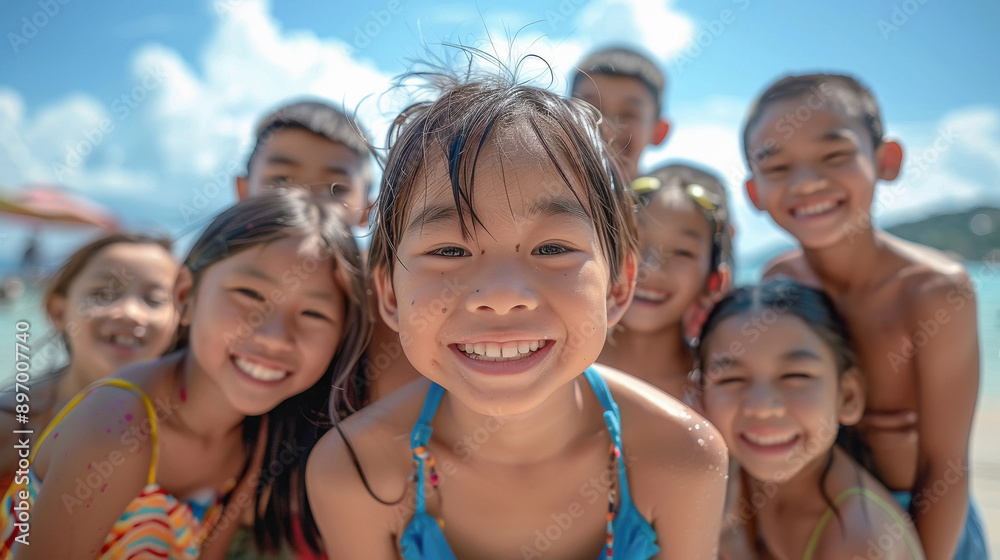 children group smiling in front of camera