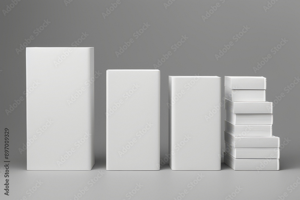 set of white blank books 3d mockup template set of white blank books 3d mockup template