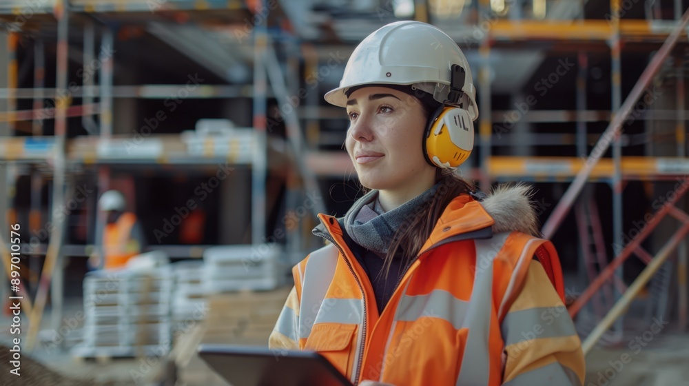 The female construction engineer The female construction engineer