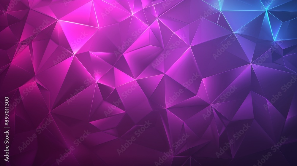 Obraz premium Digital futuristic design with low poly shapes and vibrant colors forming an abstract background