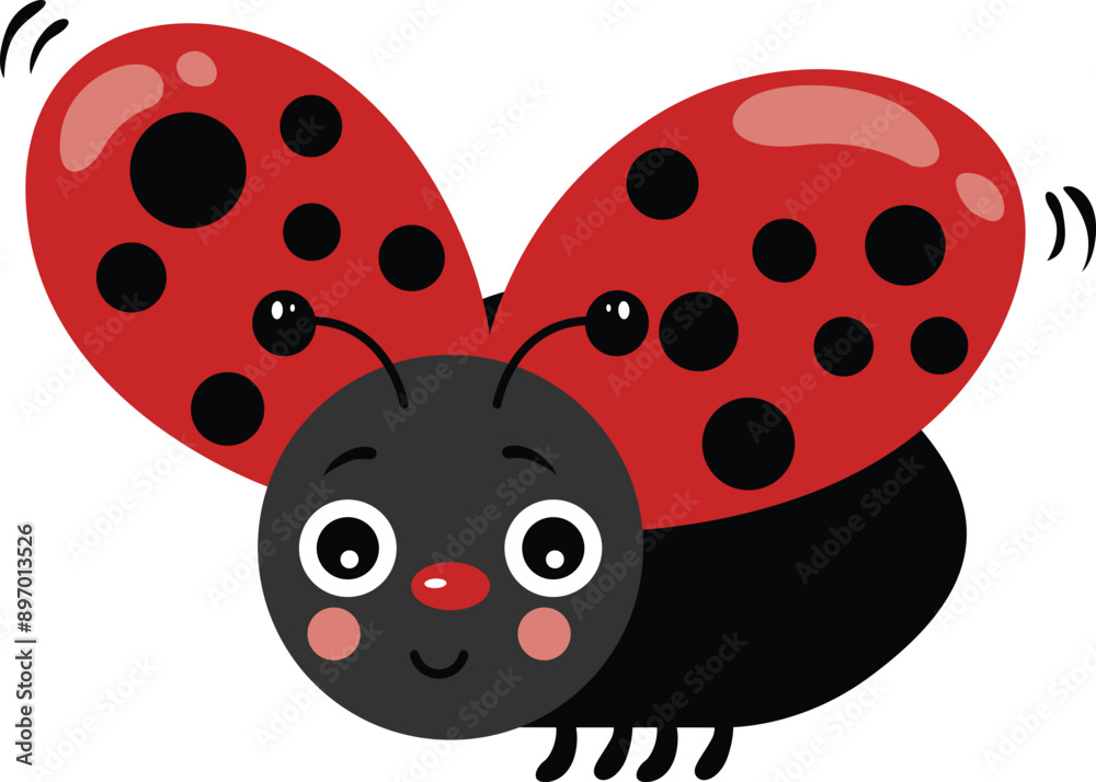 Cute ladybug isolated on white