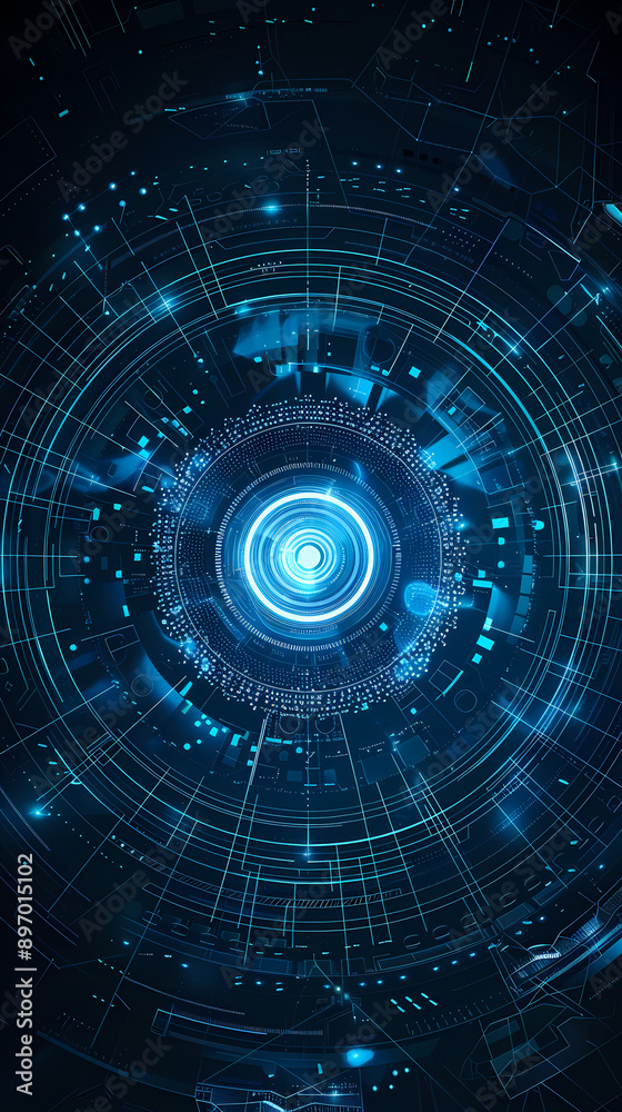 Blue technology element background, suitable for digital transformation display