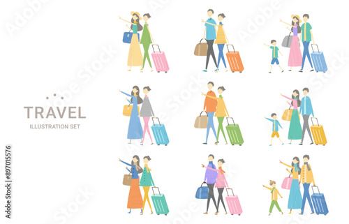 旅行　イラストセット