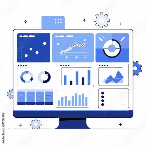 Business Intelligence Dashboard with Charts and Graphs for Data Visualization
