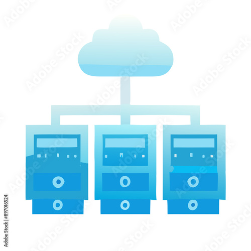 Cloud Computing Icon Representing Remote Data Storage and Access