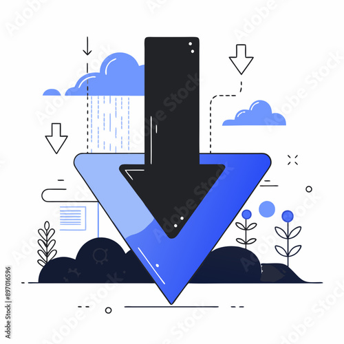 Download icon with arrow pointing down representing digital downloads
