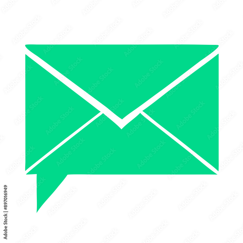 Green Envelope Icon - Email, Messaging, and Communication Concept Green Envelope Icon - Email, Messaging, and Communication Concept
