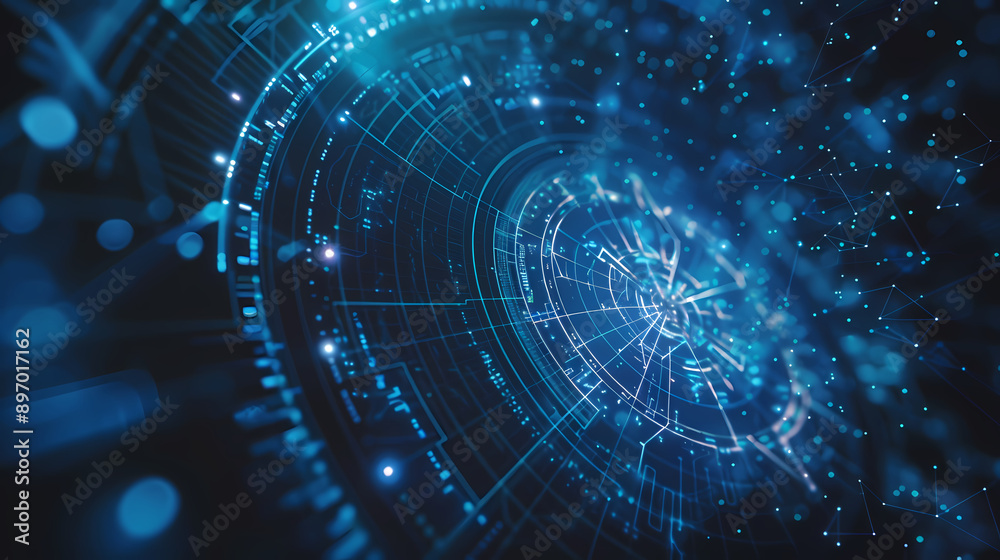 Blue technology element background, suitable for digital transformation display Blue technology element background, suitable for digital transformation display