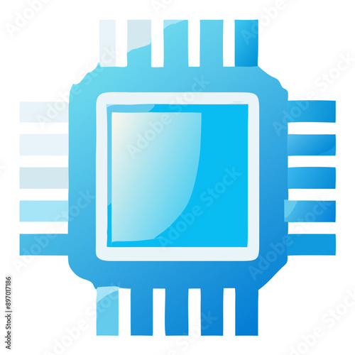 Microchip Icon for Processor, CPU, and Hardware Concepts