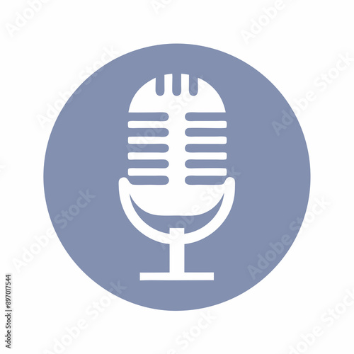 Classic Microphone Icon Representing Audio Recording, Podcasting, and Broadcast Technology