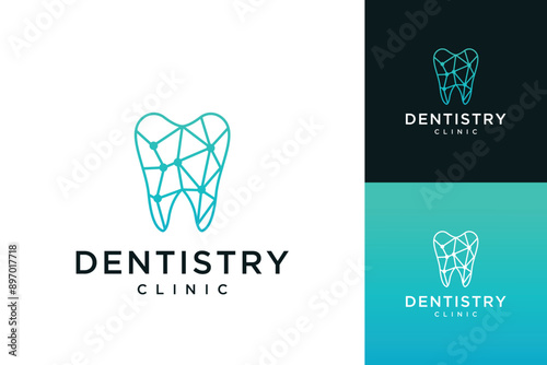 Dentist and dental logo, Tooth care, Medical, Oral ,Tooth care logo design with a line 