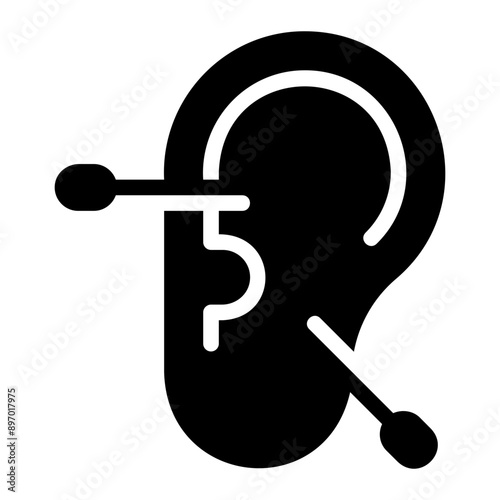 ear acupuncture glyph icon