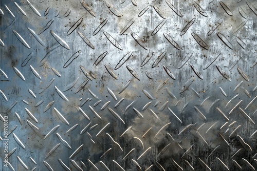 Metal Texture: Diamond Plate with Rusty Patina Concept photo