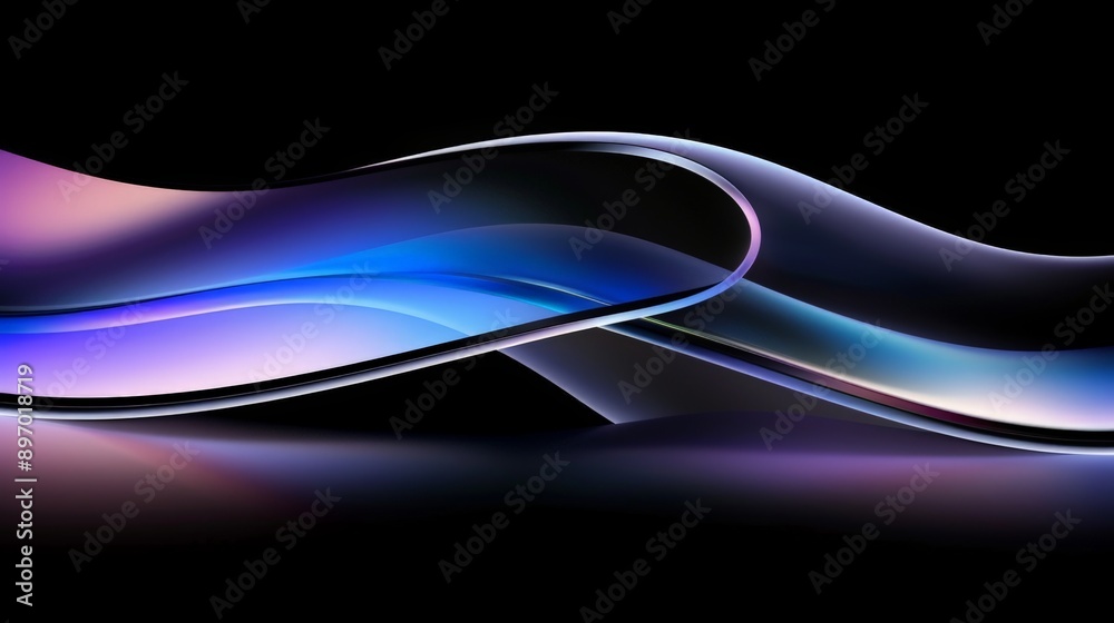 Obraz premium Abstract background with wavy and colorful shape in shades of blue and purple