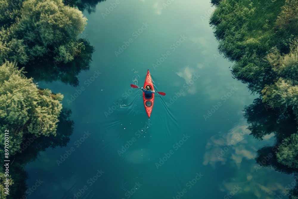 Solo Kayak Adventure Through a Tranquil Forest River Solo Kayak Adventure Through a Tranquil Forest River