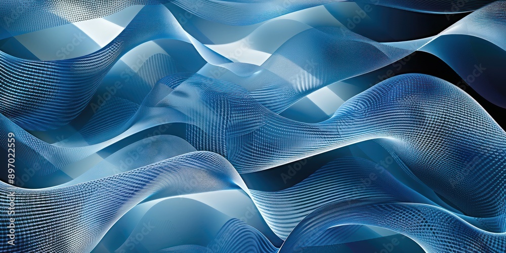 Naklejka premium Abstract Blue Waves Pattern