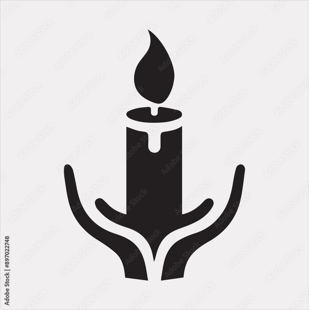 Obraz premium Candle logotype silhouette vector on a white background
