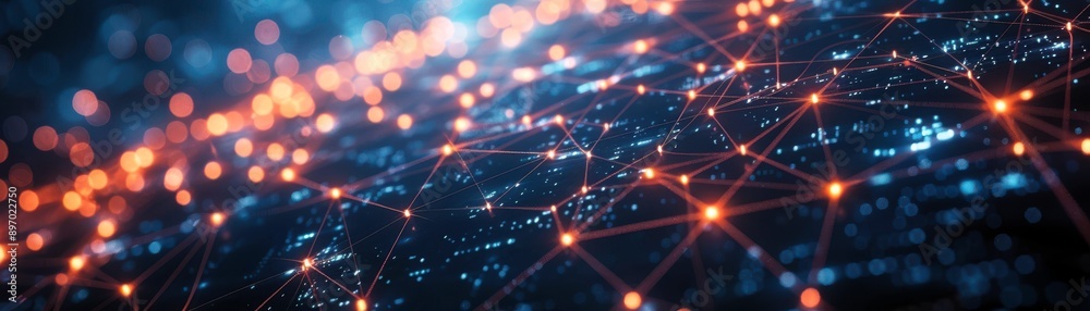 A vibrant network of glowing nodes and interconnected lines, illustrating the concept of digital connectivity and technology advancement. A vibrant network of glowing nodes and interconnected lines, illustrating the concept of digital connectivity and technology advancement.