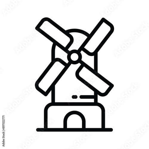 Grab this amazing icon of farm windmill in modern design style