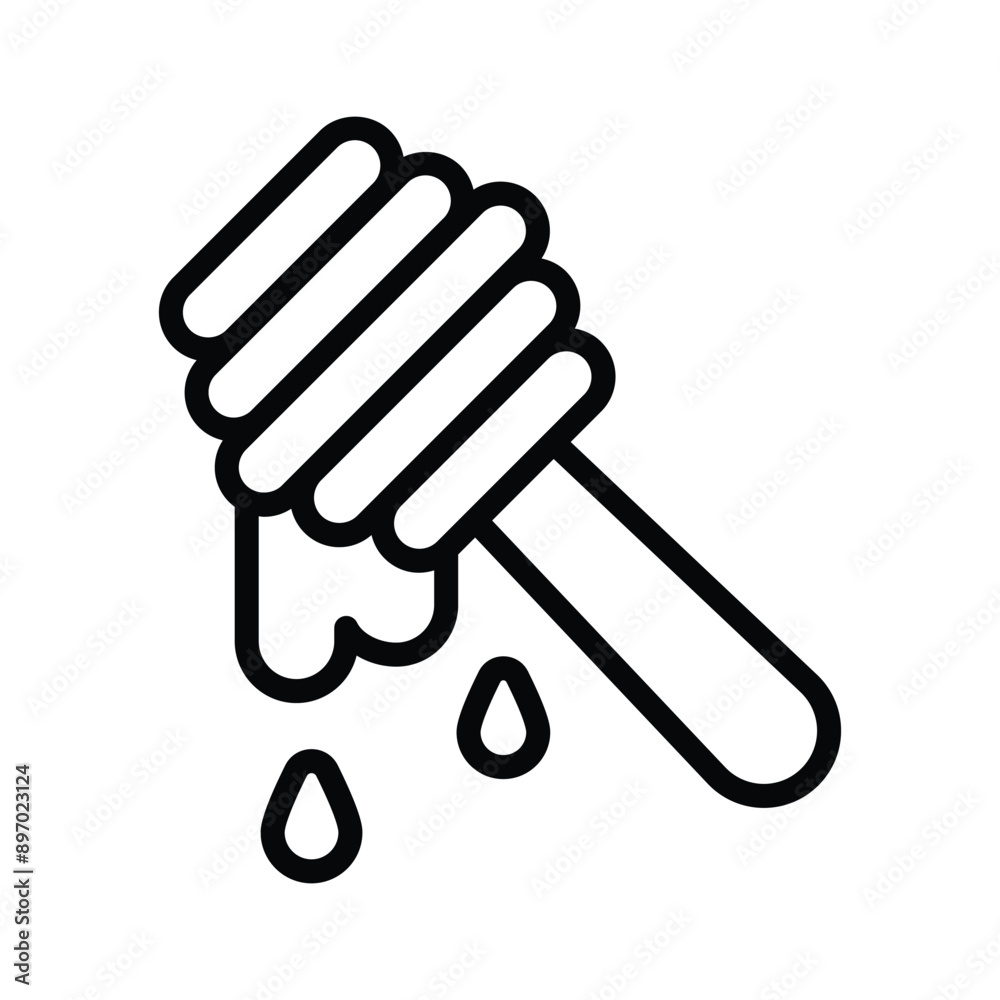 A tool used for drizzling honey, honey dipper icon design A tool used for drizzling honey, honey dipper icon design