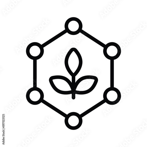 Get this editable vector of paraben free, smart farm icon design