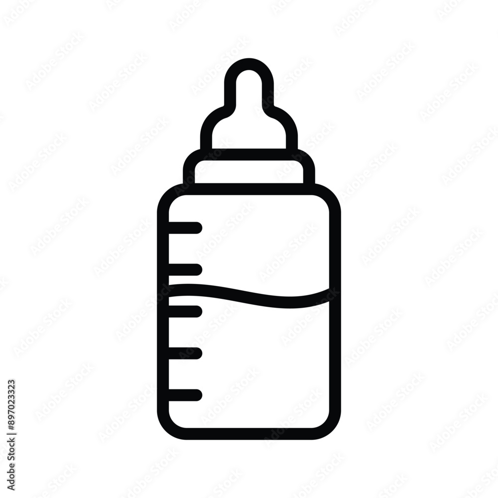 A baby feeder icon representing a bottle designed for feeding infants and toddlers. A baby feeder icon representing a bottle designed for feeding infants and toddlers.