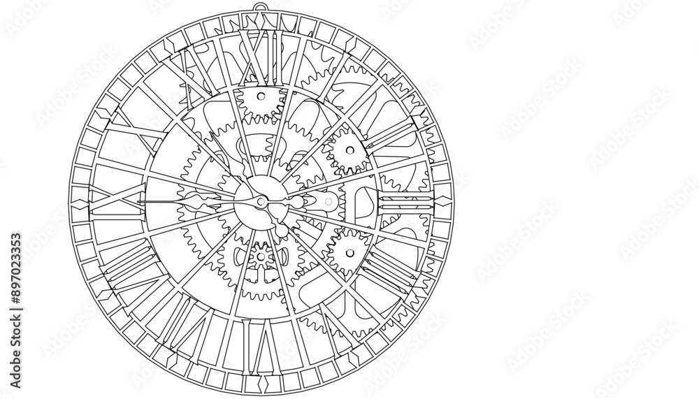 clock mechanism symbol 3d illustration clock mechanism symbol 3d illustration
