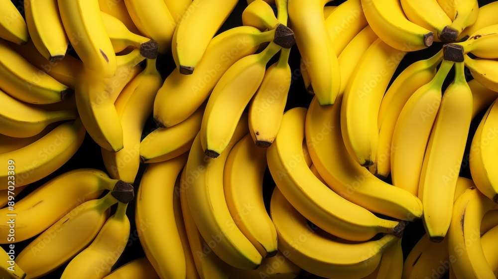 Fresh banana yellow background. ai generated art image Fresh banana yellow background. ai generated art image