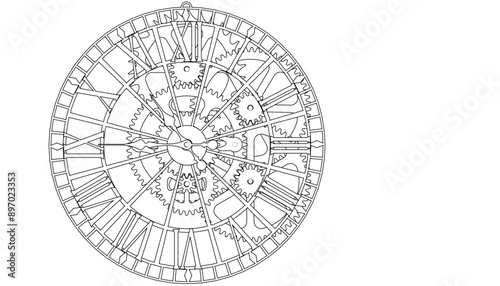 clock mechanism symbol 3d illustration