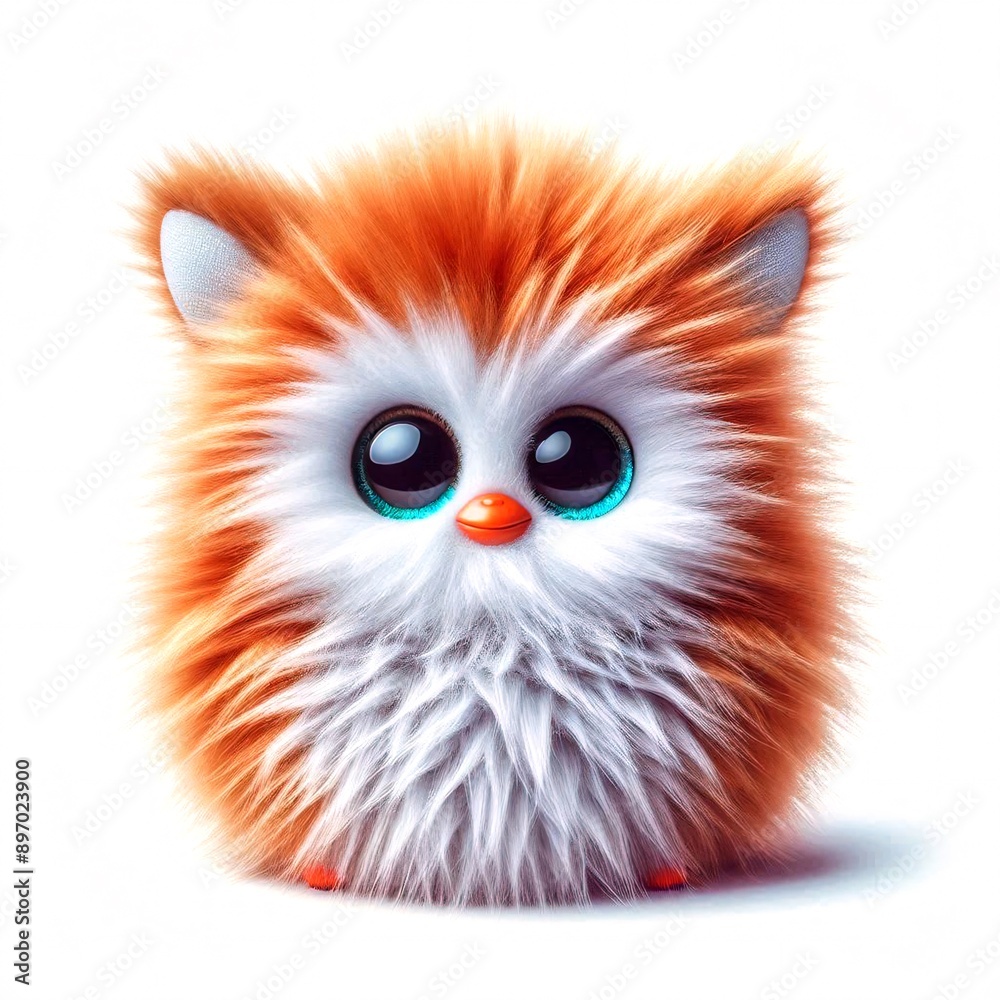 Cute plush character illustration on white backround Cute plush character illustration on white backround